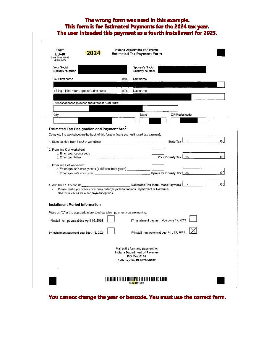 DOR Modified Form Example 2