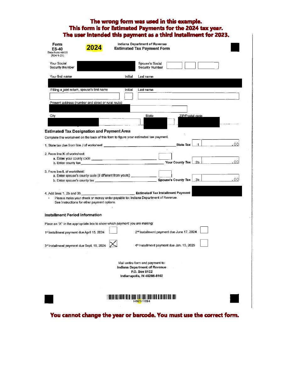 DOR Modified Form Example 3