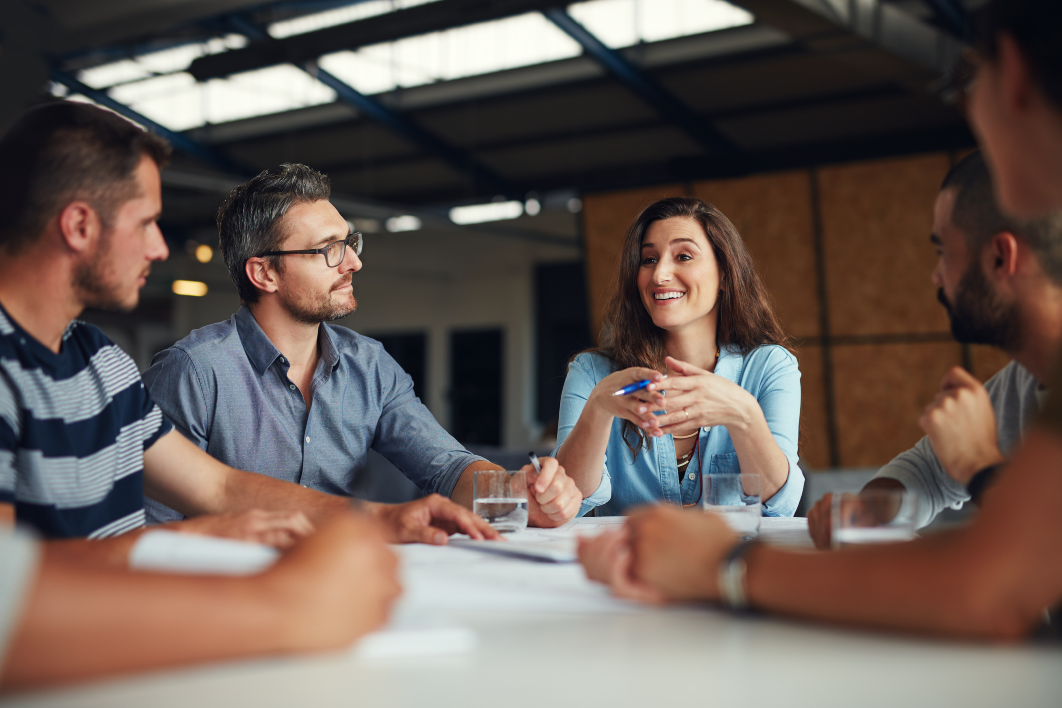 Group of coworkers having a meeting