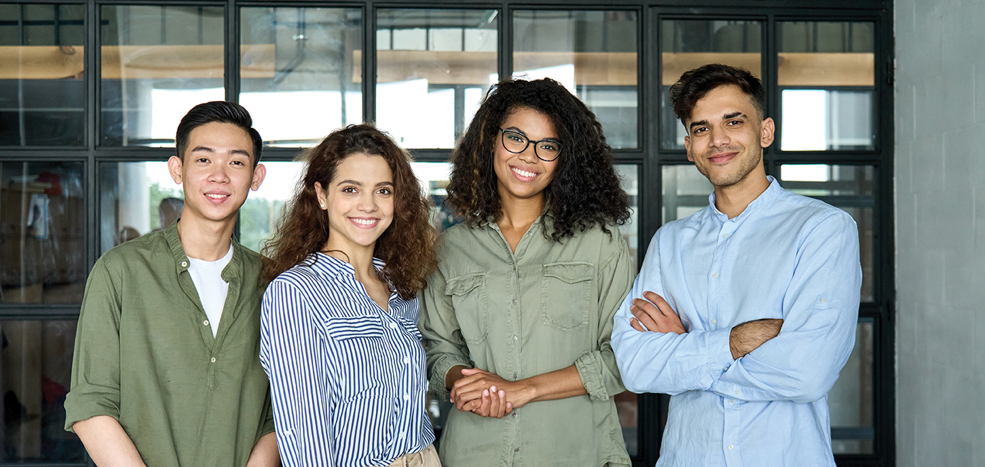 Photo of a group of diverse young professionals